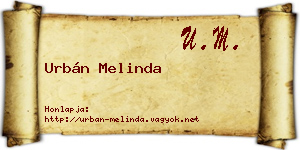 Urbán Melinda névjegykártya