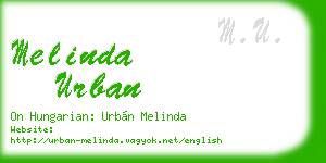 melinda urban business card